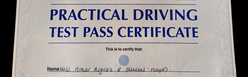 Test pass certificate